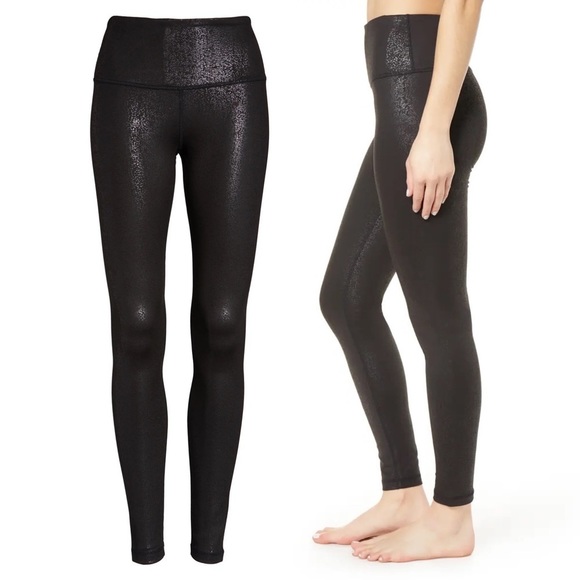 Zella Pants - Zella Live in Metallic Black Reptile Impression Print Sz XS